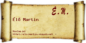 Élő Martin névjegykártya
